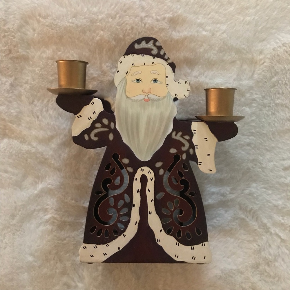 PARTYLITE Old Saint Nick Candle Holder P7706